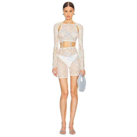 Zemeta Secret Dare Shrug in Ivory Small New Womens Bolero Crop Cardigan - Picture 4 of 15